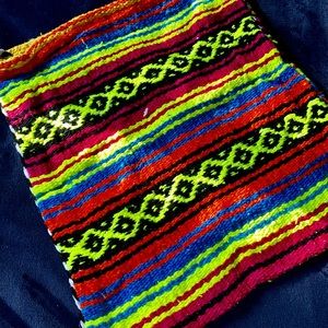 Mexican Falsa Falza Blanket Bag Purse Beach Multiple Colors 13"x14" Strap Hangs